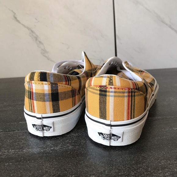NEW Vans Era Yellow Plaid Sneakers - Picture 5 of 7